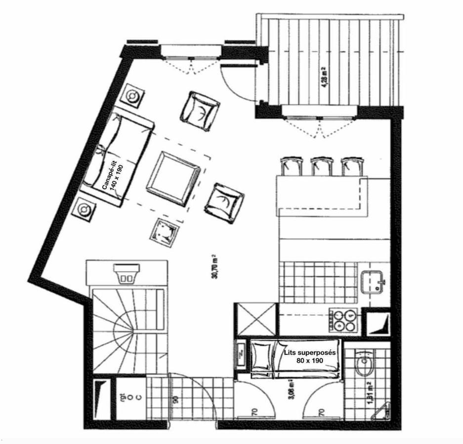 L'Ekrin Des Arcs - Arc 1950 Le Village - Duplex 6-8 Pers Les Arcs  Luaran gambar